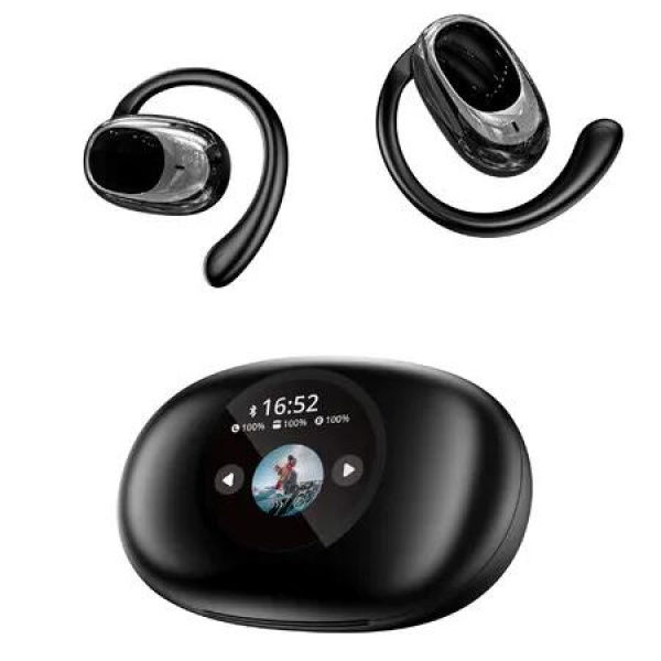 Black OnEar Color Screen Bluetooth Headset UltraLong Battery Life HIFI Sound Quality Comfortable Noise Reduction AI Translation Battery Display