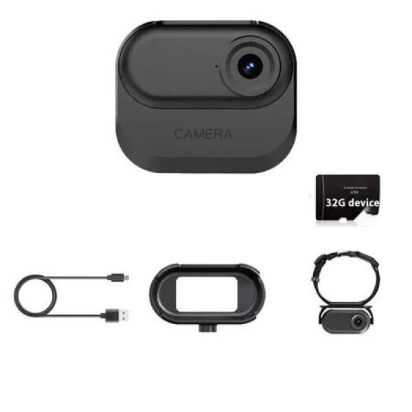 Black Pet Camera 32GB Card Magnetiic Charging HD Portable Recorder Outdoor Sports