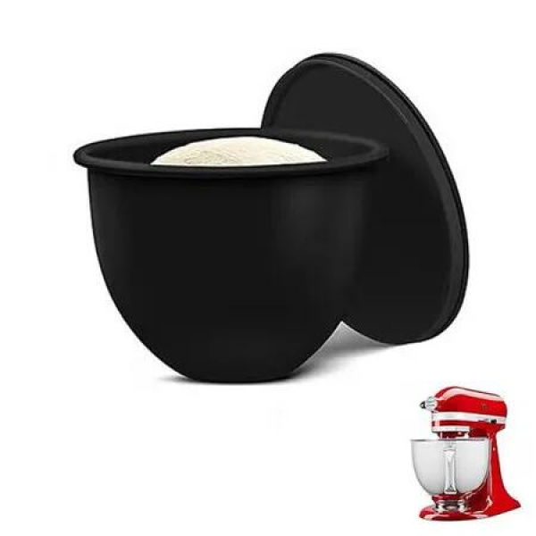 Black Silicone Non Stick Mixing Bowl With Lid 27*24*5cm Fits 5 Quart Bench-top Mixers