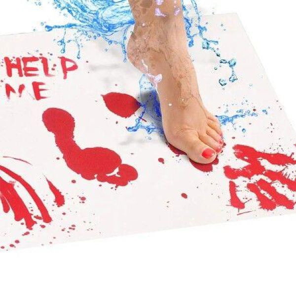 Bloody Bath Mat - The Original Color Changing Sheet That Turns Red When Wet. Halloween Decor Prank Novelty Gag Gifts (40*70cm).