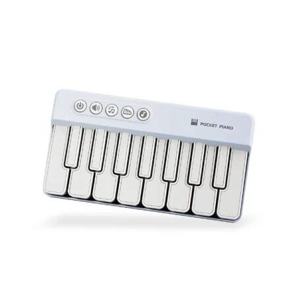 Blue Portable Childrens Rainbow Electronic Piano Light Music Playable Multifunctional Musical Toy