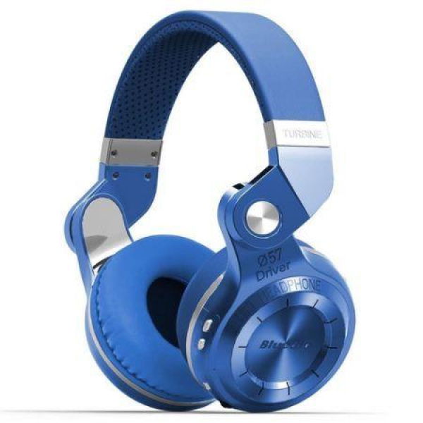 Bluedio T2+ (Turbine 2 Plus) Bluetooth Stereo Headphones Wireless Headphones Bluetooth 4.1 Headset Hurricane Series Over The Ear Headphones - Blue.