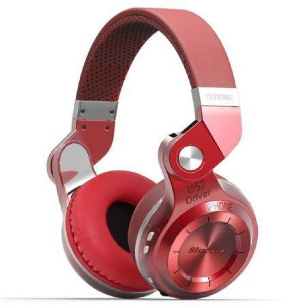 Bluedio T2+ (Turbine 2 Plus) Bluetooth Stereo Headphones Wireless Headphones Bluetooth 4.1 Headset Hurricane Series Over The Ear Headphones - Red.