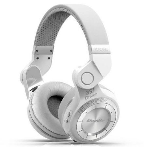 Bluedio T2+ (Turbine 2 Plus) Bluetooth Stereo Headphones Wireless Headphones Bluetooth 4.1 Headset Hurricane Series Over The Ear Headphones - White.