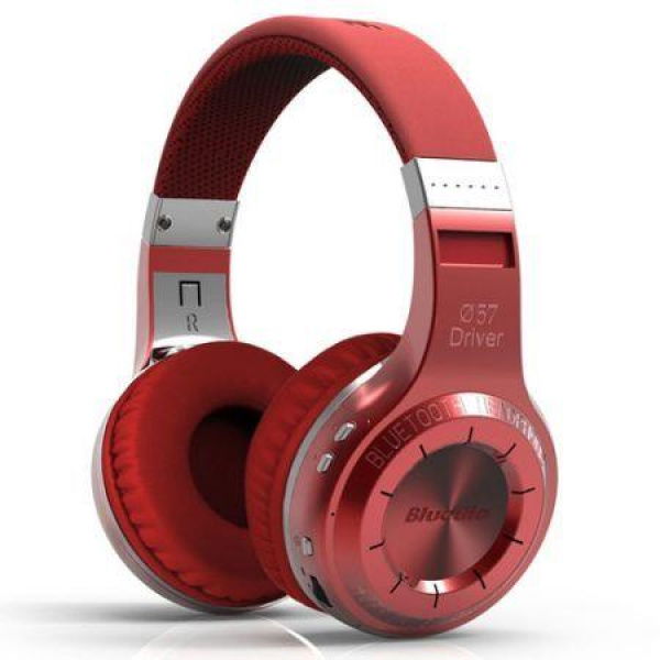 Bluedio Turbine Hurricane H+ (Plus) Bluetooth 4.1 Stereo Headphones FM Headset - Red.