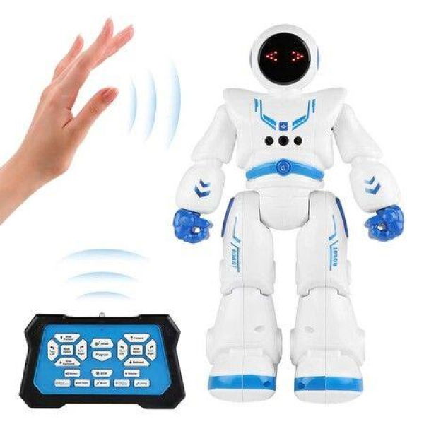 (Blue)Robots Toy for Kids, RC Gesture Sensing Toy, Interactive Walking Singing Dancing Robot Birthday Gift Presents for Boys Girls