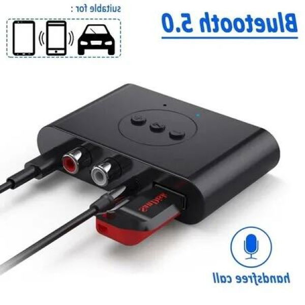 Bluetooth 5.0 Audio Receiver Adapter for Seamless Wireless Music Streaming: U Disk, RCA, and 3.5mm Compatibility