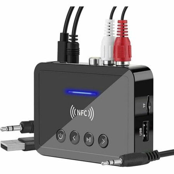 Bluetooth 5.0 Receiver Transmitter FM Stereo AUX 3.5mm Jack RCA Wireless NFC Bluetooth Audio Adapter For TV PC Headphone.