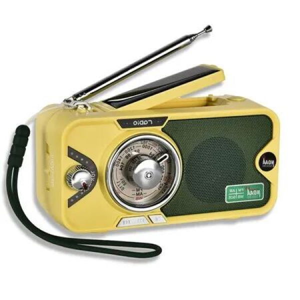 Bluetooth Emergency Weather Radio Portable Hand Crank Solar RADIO Receiver AM FM WB Multifunctional Radio Speaker with SOS Alarm Color Yellow