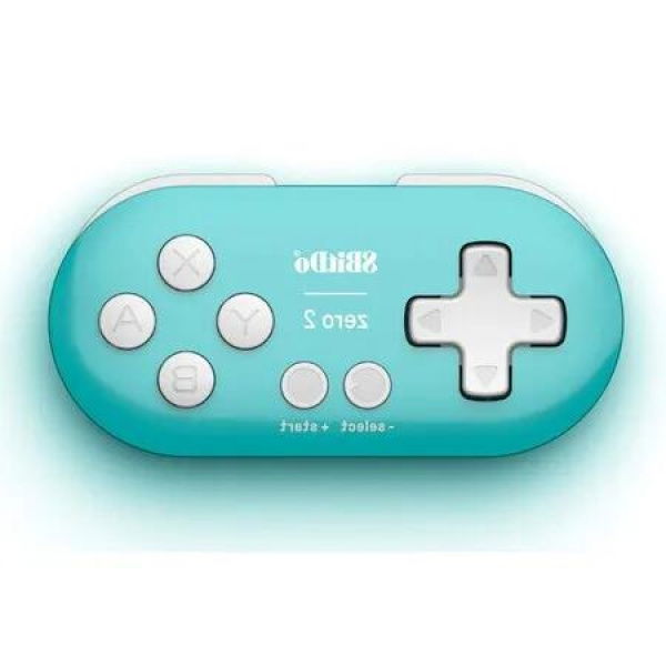 Bluetooth Key Chain 8Bitdo Zero 2 Mini Controller - Pocket-Sized Gaming for Switch, Windows, Android, and macOS (Turquoise)