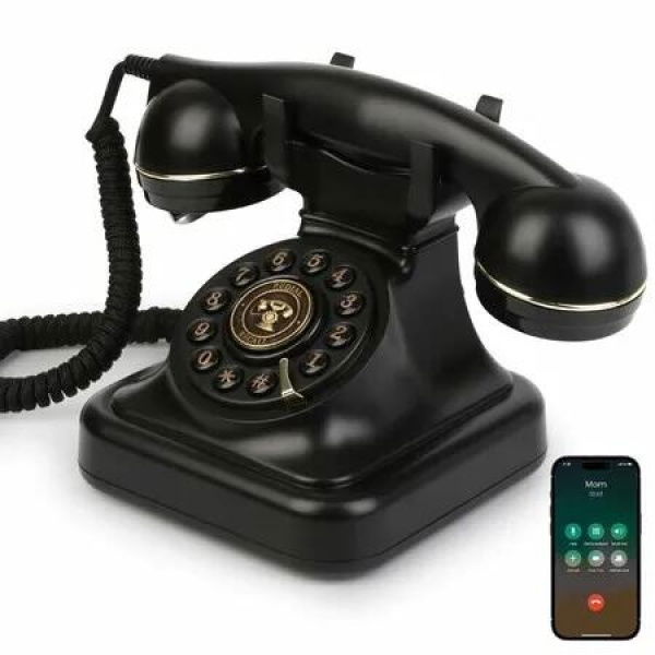 Bluetooth Retro Phone with Speakerphone,Bluetooth Landline Telephone,Bluetooth Home Phone with USB Rechargeable Power,Hands-Free Calling & Music Playback