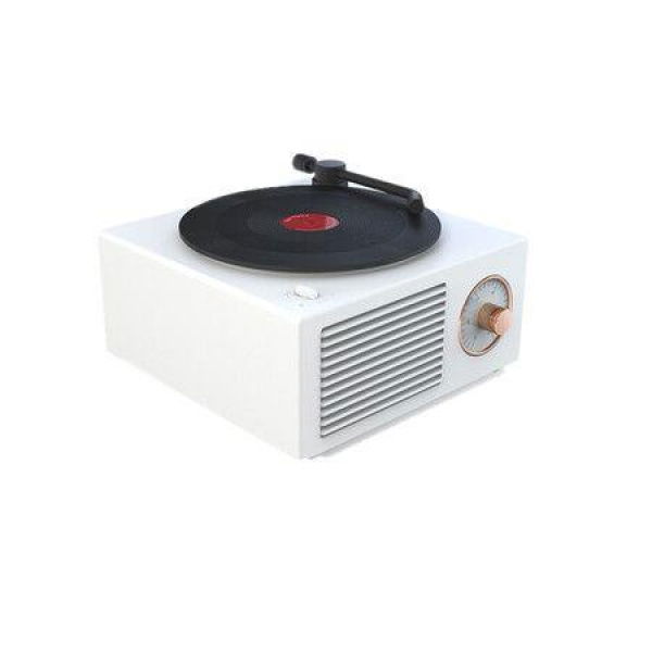 Bluetooth Stereo Retro Vinyl Record Player Stereo Home Wireless Mini USB Outdoor Card (White)