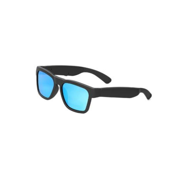 Bluetooth Sunglasses Voice Control And Open Ear Style Smart Glasses Listen To Music And Calls With Volume Up And Down Bluetooth 5.0 Audio Glasses And IP44 Waterproof (Blue)