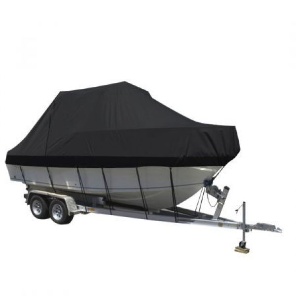 Boat Cover 12-14 FT Trailerable Weatherproof 600D Jumbo Marine Heavy Duty