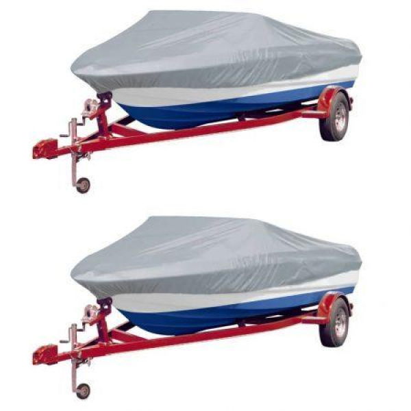 Boat Covers 2 pcs Grey Length 427-488 cm Width 173 cm