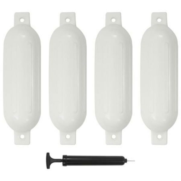 Boat Fender 4 Pcs White 51x14 Cm PVC