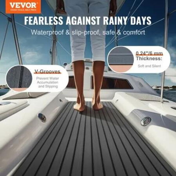 Boat Flooring, EVA Foam Boat Decking 94.5' x 17.7', Non-Slip Self-Adhesive Flooring, 11.6 sq.ft Marine Carpet for Boats, Yacht, Pontoon, Kayak Decking