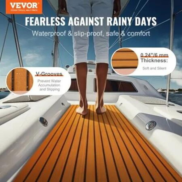 Boat Flooring, EVA Foam Boat Decking 94.5' x 35.4', Non-Slip Self-Adhesive Flooring, 23.2 sq.ft Marine Carpet for Boats, Yacht, Pontoon, Kayak Decking