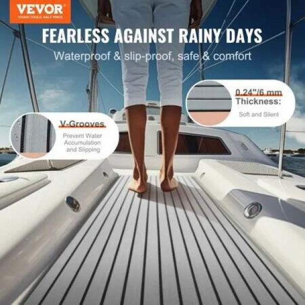 Boat Flooring, EVA Foam Boat Decking 94.5' x 35.4', Non-Slip Self-Adhesive Flooring, 23.2 sq.ft Marine Carpet for Boats, Yacht, Pontoon, Kayak Decking