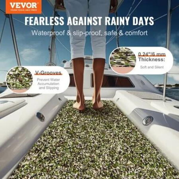 Boat Flooring, EVA Foam Boat Decking 94.5' x 35.4', Non-Slip Self-Adhesive Flooring, 23.2 sq.ft Marine Carpet for Boats, Yacht, Pontoon, Kayak Decking