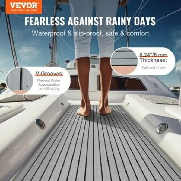 Boat Flooring, EVA Foam Boat Decking 94.5' x 45.7', Non-Slip Self-Adhesive Flooring, 29.9 sq.ft Marine Carpet for Boats, Yacht, Pontoon, Kayak Decking