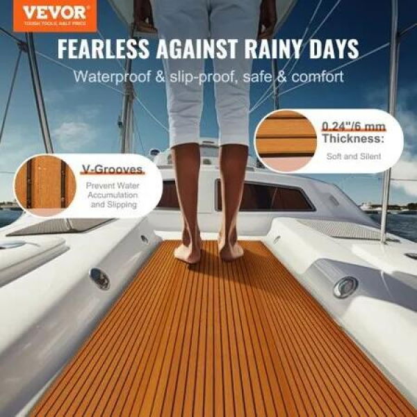 Boat Flooring, EVA Foam Boat Decking 94.5' x 46', Non-Slip Self-Adhesive Flooring, 29.9 sq.ft Marine Carpet for Boats, Yacht, Pontoon, Kayak Decking