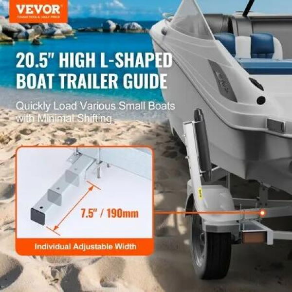 Boat Trailer Guide, 20.5éˆ¥?Adjustable Design Trailer Guide Poles, 2PCS Rustproof Galvanized Steel Trailer Guide ons, Heavy Duty Roller Guide Design, for Ski Boat, Fishing Boat or Sailboat Trailer