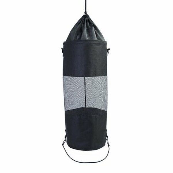 Boat Trash Bag Drawstring Hoop Ship Garbage Bag Portable Oxford Cloth Waste Storage Pouch For Outdoor Black