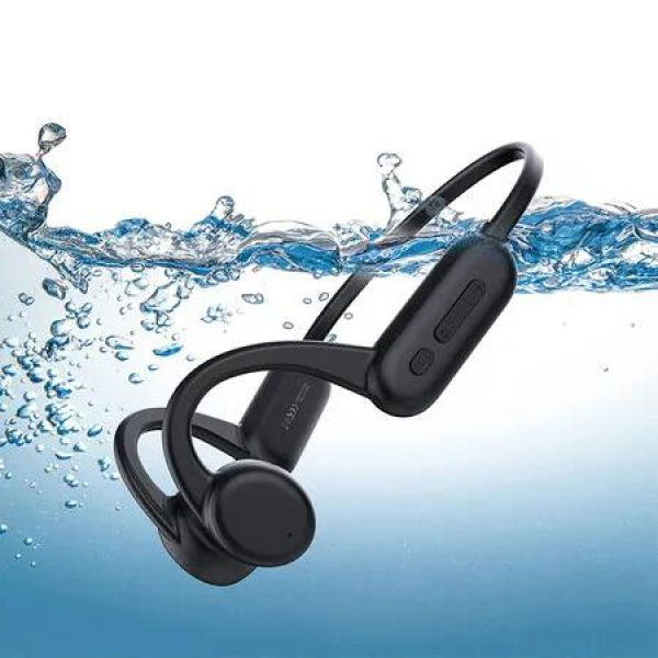Bone Conduction Headphones Waterproof IPX8 Swimming Bluetooth Open Ear 8G Memory Black Underwater Audio