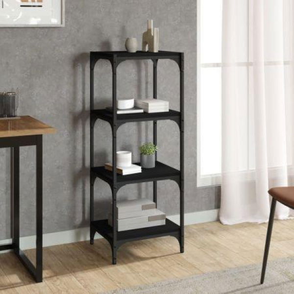 Book Cabinet Black 40x33x100 Cm Engineered Wood And Steel