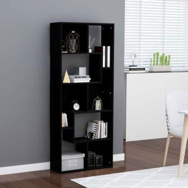 Book Cabinet Black 67x24x161 Cm Chipboard