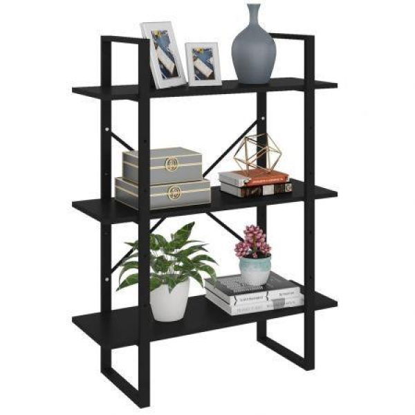 Book Cabinet Black 80x30x105 Cm Engineered Wood