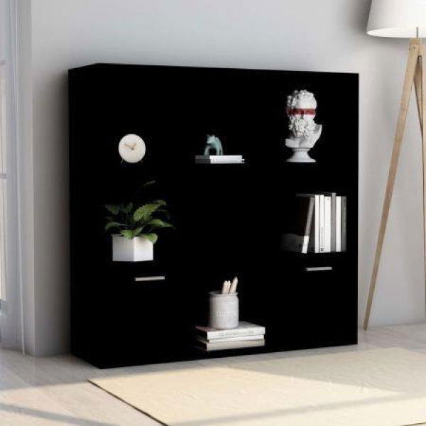 Book Cabinet Black 98x30x98 Cm Chipboard