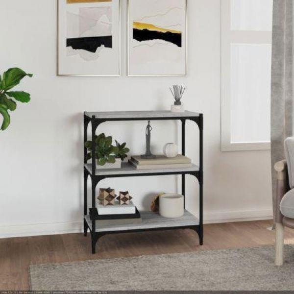 Book Cabinet Grey Sonoma 60x33x70.5 Cm Engineered Wood And Steel.