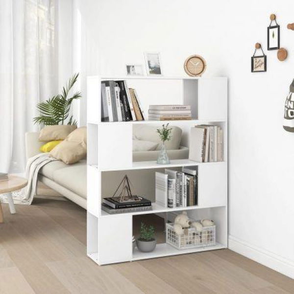 Book Cabinet Room Divider White 100x24x124 Cm