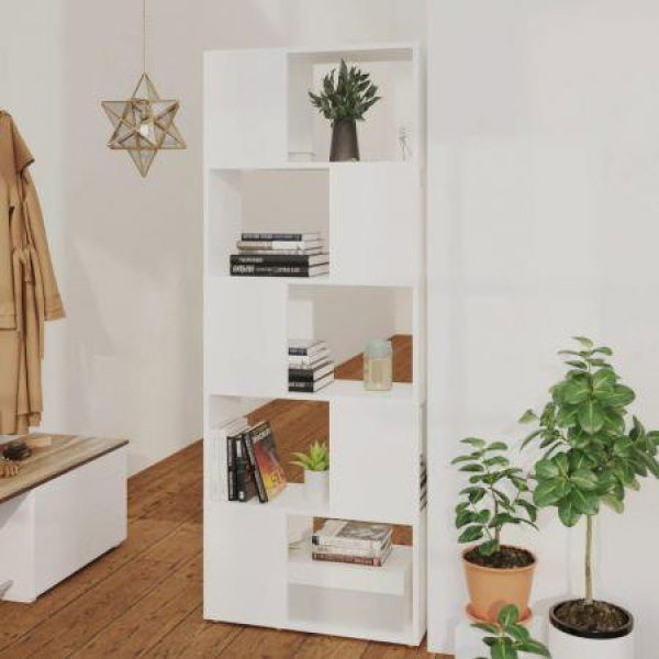 Book Cabinet Room Divider White 60x24x155 Cm Engineered Wood