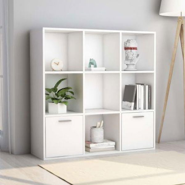 Book Cabinet White 98x30x98 Cm Chipboard