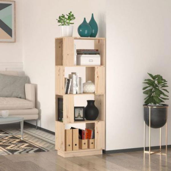 Book Cabinet/Room Divider 51x25x132 Cm Solid Wood Pine.