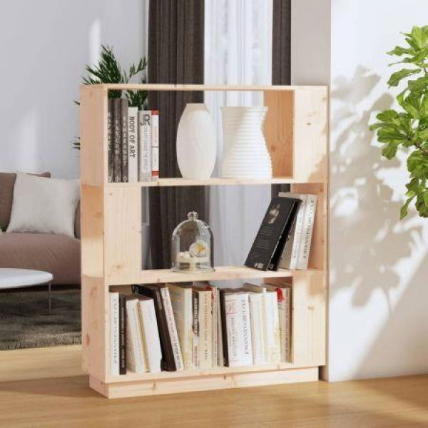 Book Cabinet/Room Divider 80x25x101 Cm Solid Wood Pine.