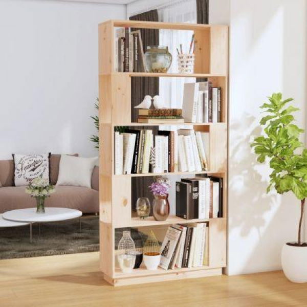 Book Cabinet/Room Divider 80x25x163.5 Cm Solid Wood Pine.