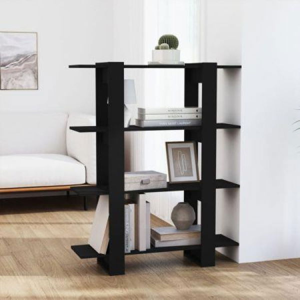 Book Cabinet/Room Divider Black 100x30x123.5 Cm.