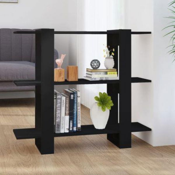 Book Cabinet/room Divider Black 100x30x87 Cm.