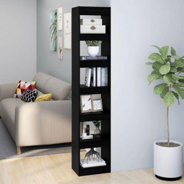 Book Cabinet/Room Divider Black 40x30x198 Cm