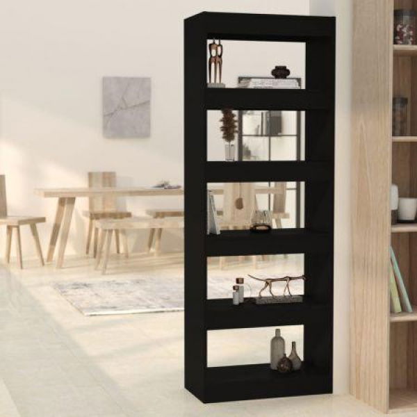 Book Cabinet/Room Divider Black 60x30x166 Cm Engineered Wood.