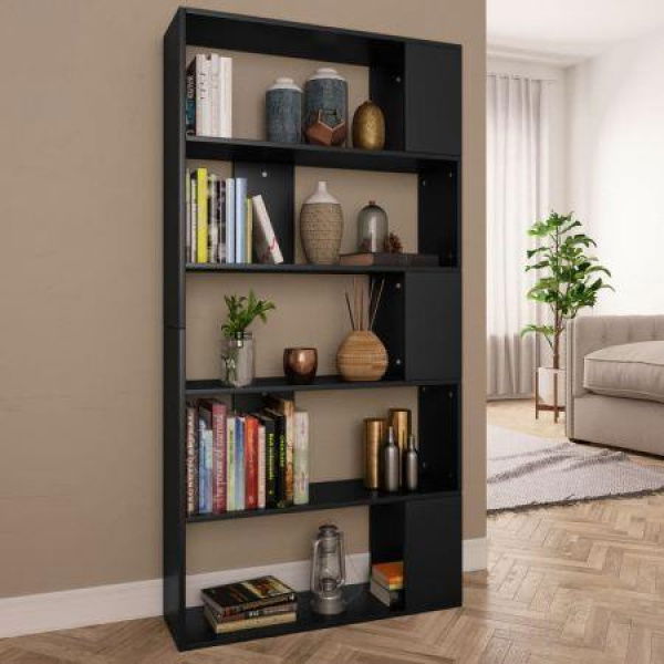 Book Cabinet/Room Divider Black 80x24x159 Cm Chipboard.