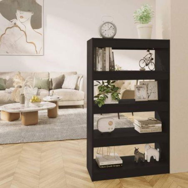 Book Cabinet/Room Divider Black 80x30x135 Cm Engineered Wood.