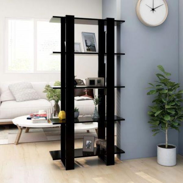 Book Cabinet/Room Divider Black 80x30x160 Cm Engineered Wood.