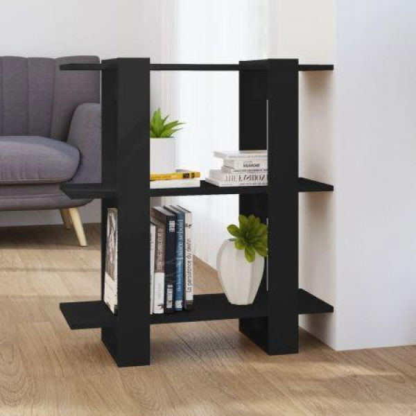 Book Cabinet/room Divider Black 80x30x87 Cm.