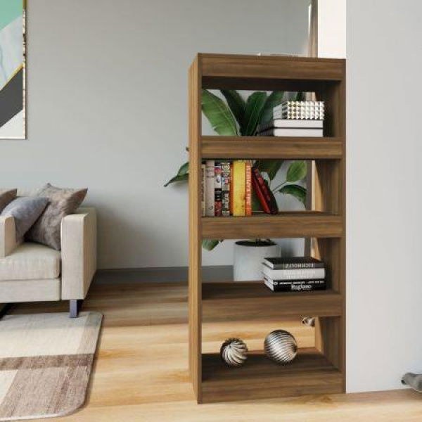 Book Cabinet/Room Divider Brown Oak 60x30x135 Cm Engineered Wood.