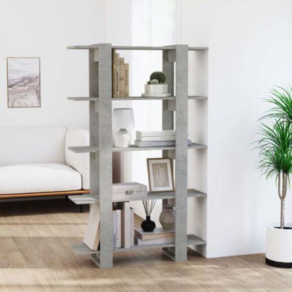 Book Cabinet/Room Divider Concrete Grey 100x30x160 Cm